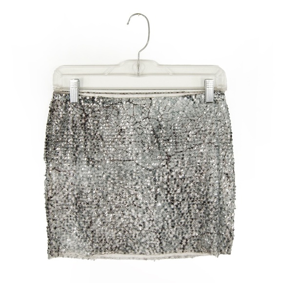 Vintage Y2K Guess Blue Grey Black Sequin Party Grunge Stretch Waist Mini Skirt - Picture 1 of 5